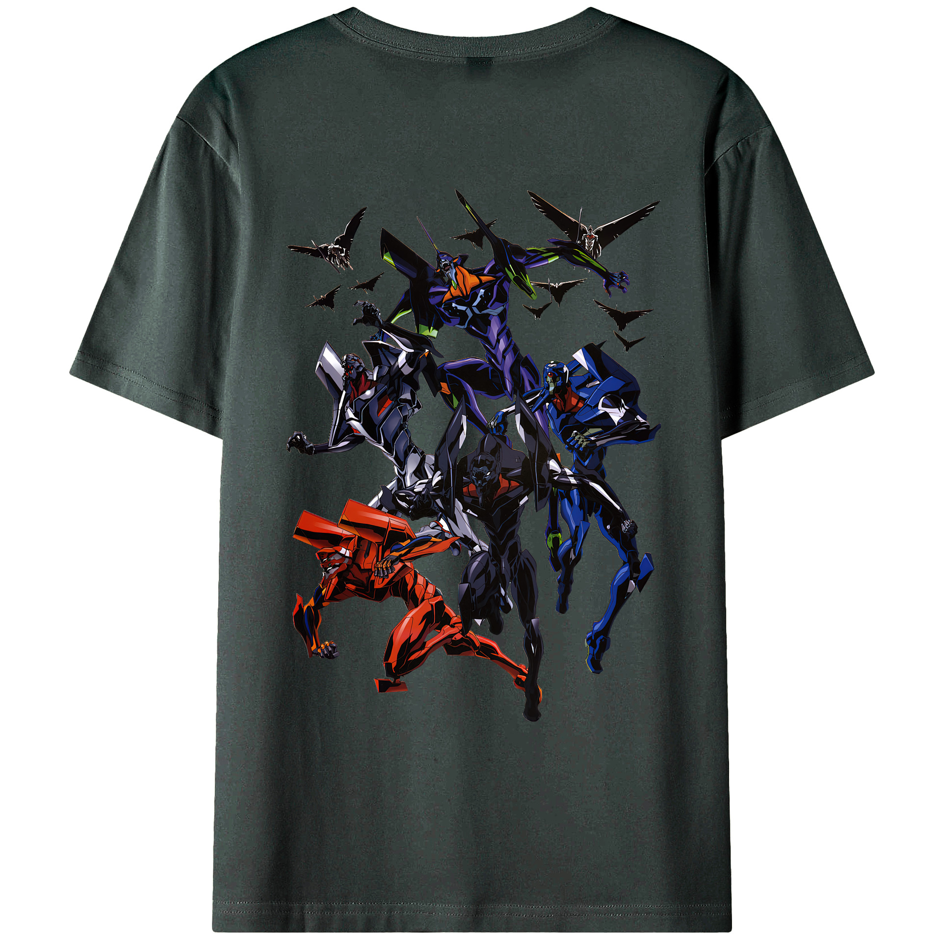 （画像用） EVA 新世紀エヴァンゲリオン 綿100％ メンズ半袖Tシャツ（バックプリント） 通気性